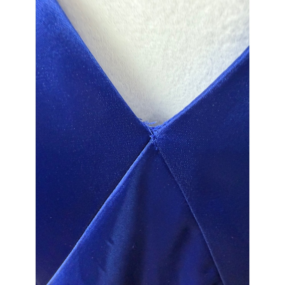 Vince Camuto Maxi Dress Womens 12 Blue Cowl Neck Satin Sleeveless NWOT - Picture 8 of 13